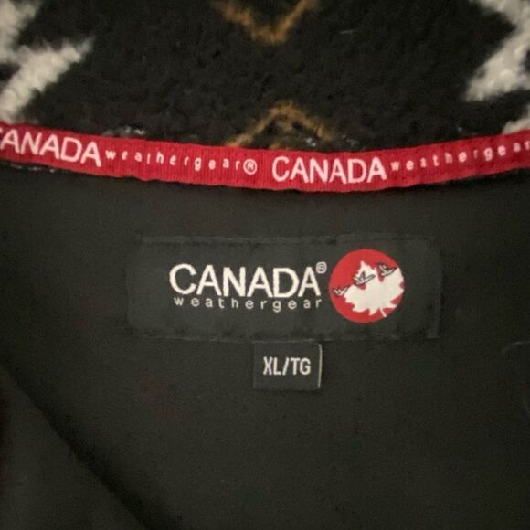 Canada Weather Gear Womens XL Black 1/4 Zip Sherpa Sweatshirt Aztec Tribal Comfy - Picture 3 of 14